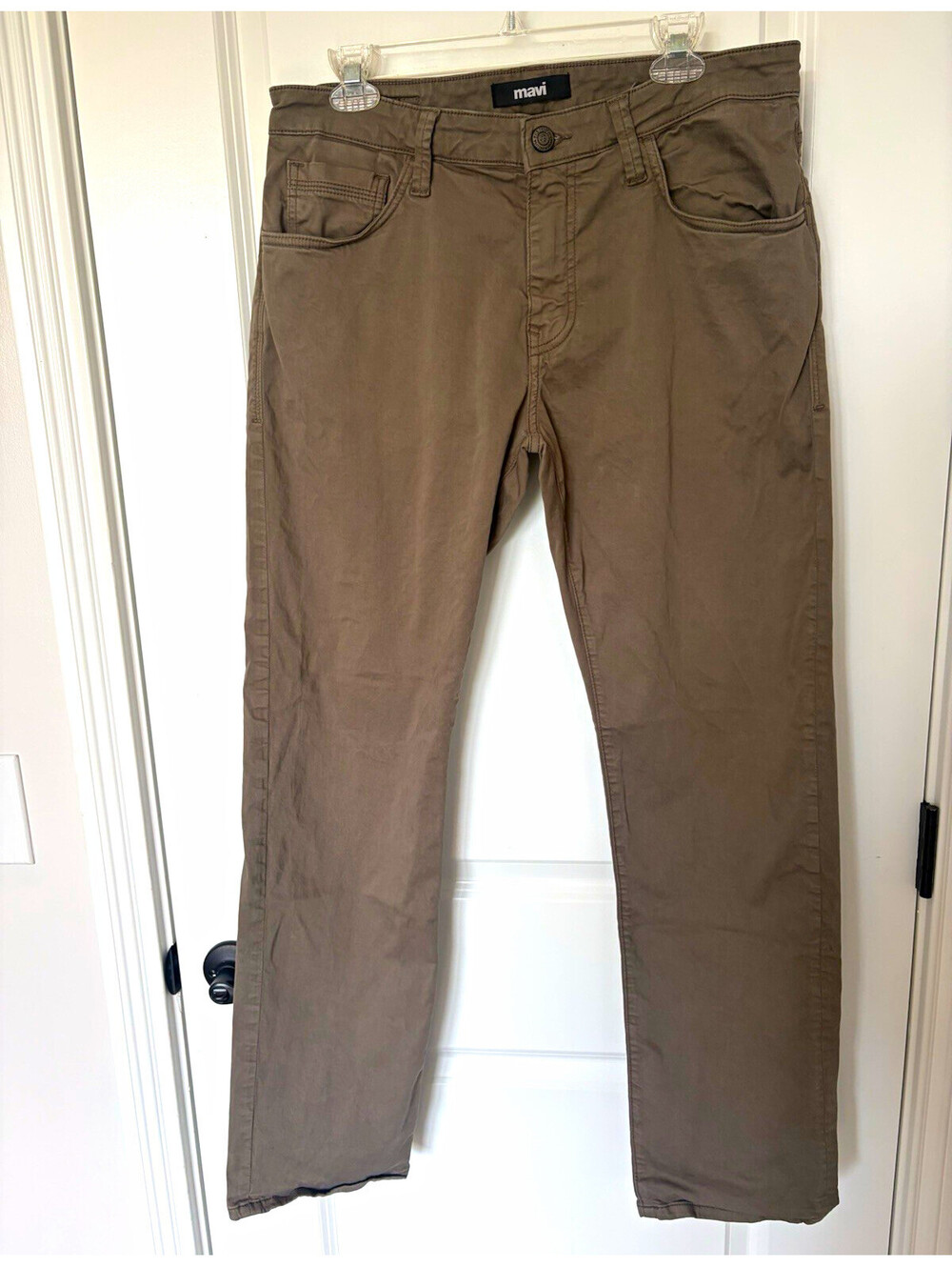 Mavi Men’s Slim Straight pants Brown Medium Wash Stretch 5-Pocket Denim